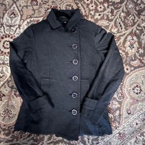 Isda & Co Jersey knit jacket asymmetrical buttons S